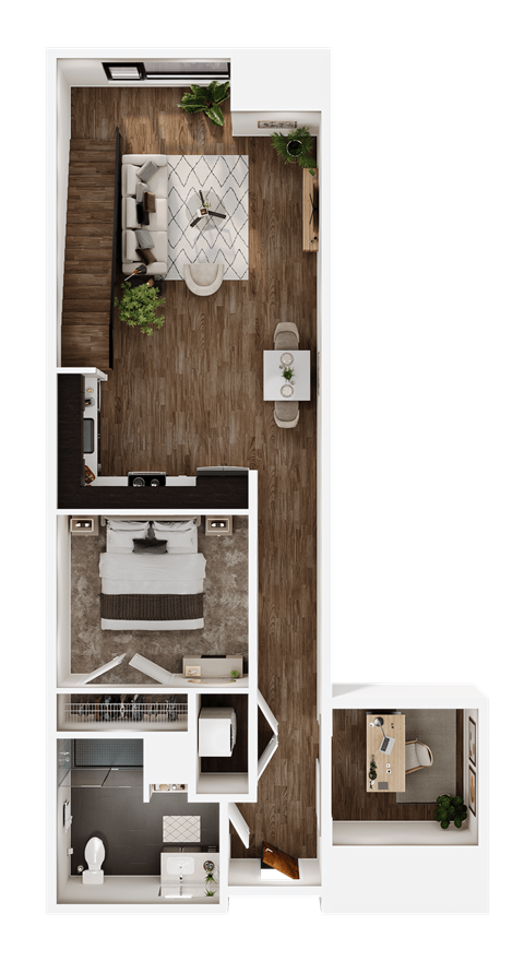1 bed, 1 bath apartment home with loft at 24fifty in Denver, CO